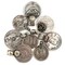 The Bead Chest Large Vintage Afghan Coin Pendants Set of 8 Afghanistan Silver White Metal Large Hole